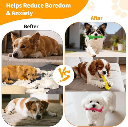 Latex Squeaky Dog Toys, 3 Pack Soft Rubber Dog Chew Toys, 7" Standing Stick Animal Pet Toy to Keep Them Busy, Interactive Fetch Squeak Toy for Puppy Small Dogs