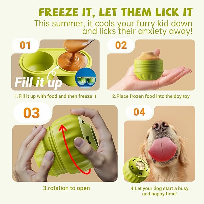 Frozen Dog Treat Toy to Keep Them Busy, Cognitive Dog Enrichment Toys for Brain Stimulation, Long Lasting Interactive Toys to Reduce Boredom & Anxiety Relief (Nylon)