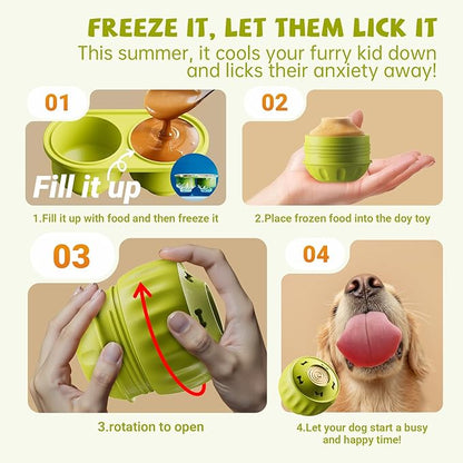 Frozen Dog Treat Toy to Keep Them Busy, Cognitive Dog Enrichment Toys for Brain Stimulation, Long Lasting Interactive Toys to Reduce Boredom & Anxiety Relief (Nylon)