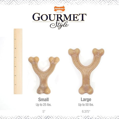 Nylabone Gourmet Style Wishbone Strong Chew Toy for Dogs, Chicken Flavor, Small - Up to 25 lbs, 1 Count