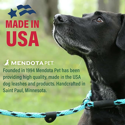 Mendota Pet Snap Leash - British-Style Braided Dog Lead, Made in The USA - Ivy, 1/2 in x 6 ft - for Large Breeds