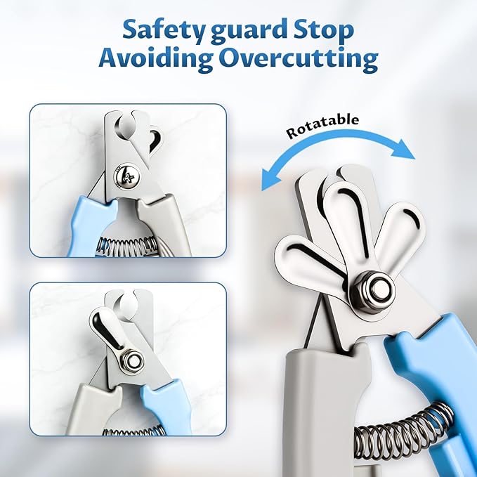Dog and Cat Nail Clippers,Dog Nail Trimmer with Safety Guard,Prevent Excessive Nail Trimming,Free Nail File Included, Professional Grooming