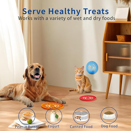 Lick Mat for Dogs & Cats 3 Pack - Silicone Dog Lick Mat with Suction Cups - Anxiety Relief/Promotes Healthy Eating/Frozen & Dishwasher Safe - Pet Peanut Butter Lick Pad LPFALASAT (Blue Orange Red)