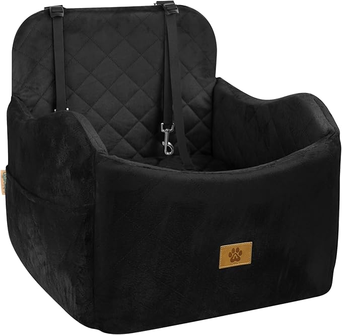 Dog Car Seat for Small/Medium Dogs, Detachable Washable Dog Booster Car Seat Under 35lbs, High-Support Memory Foam,Travel Bed with Storage Pockets