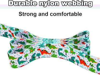 Dog Leash for Small Dogs, 5ft Dog Lead with Padded Handle, Soft Nylon Dog Leash for Walking, Dinosaur