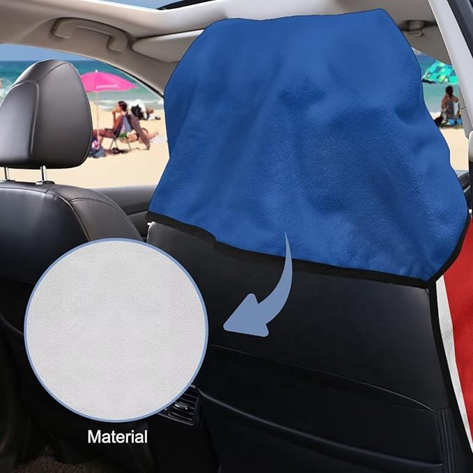 SEANATIVE Puerto Rico Flag Towel Seat Covers for Cars - Quick-Dry Sweat Towels for Gym, Hiking & Beach with Anti-Scratch Design (Machine Washable, Universal Fit)