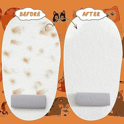 Abbylike 6 Pcs Pet Hair Remover Pumice Stone Reusable Portable Dog Cat Hair Removal Tool Scraper for Carpet,Couch, Bedding, Car Upholstery, Furniture Cleaning (6.1 x 2.56 x 1.4 Inch,Gray)