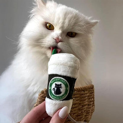 Vuiton Checker Balls + Meowbucks Catpuccino Set, Plush Cat Toys Catnip Filled with Interactive Crackle Sound, Safe & Durable Toys for Cat & Kitten, 5 Pcs