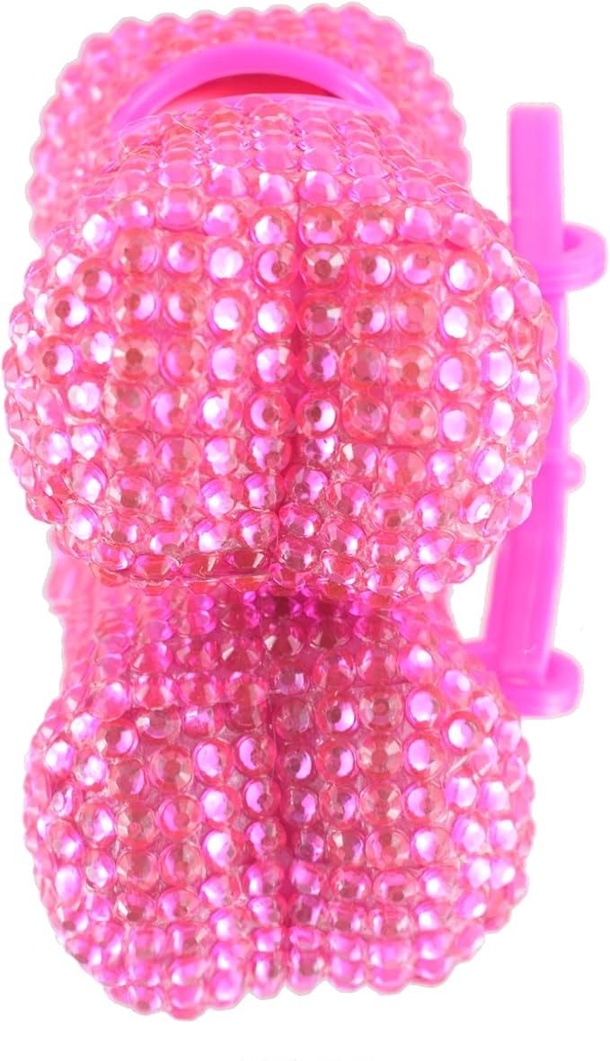 Bling Dog Poop Pickup Bag Dispenser Holder Pet Waste Disposal Bag Pet Trash Bags Holder Bone Shaped Hot Pink with small garbage bags
