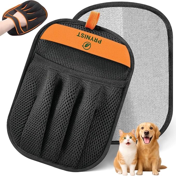Premium Pet Hair Removal Glove for Cats & Dogs – Upgraded Dual-Directional Electrostatic Grooming Mitt, Reusable Fur Remover Brush for Clothes, Furniture, Couch, Laundry & Car Seats