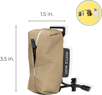 Poo Pouch – Recycled Nylon Dog Waste Bag Holder with Reflective Accents & Modular Strap Attachment for Walks & Travel (Grove)