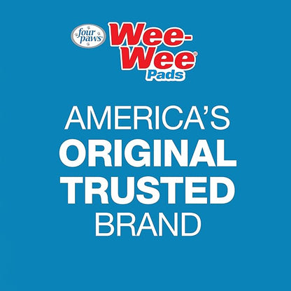 Four Paws Wee-Wee Super Absorbent Unscented Pee Pads for Dogs & Puppies with Insta-Rise Border, Leak-Proof Dog Housebreaking Potty Training Floor Protection, 24" x 24", 40 Count