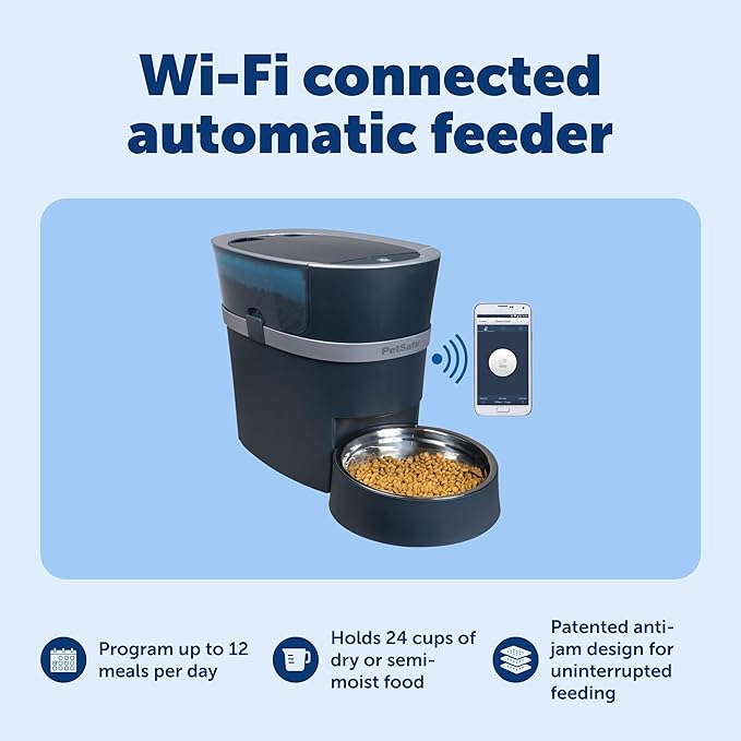 PetSafe Smart Feed Automatic Dog & Cat Feeder - Programmable Feeding - Adjustable Portion Control - WiFi Pet Feeder - Large Capacity - Stainless Steel Bowl - App Controlled