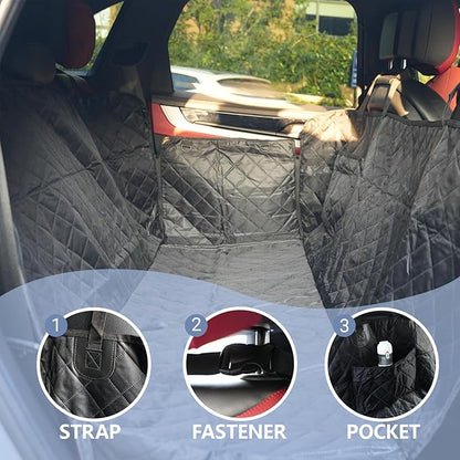 Dog Car Seat Cover for Back Seat, Waterproof Auto Backseat Hammock for Small & Large Dogs,Washable Rear Seat Pet Cover Protector Accessories for Cars, Trucks, SUVs