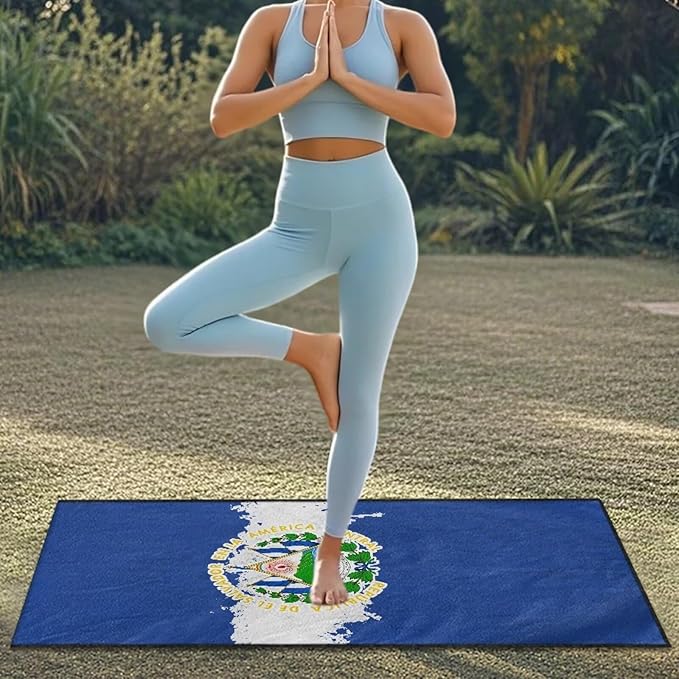 SEANATIVE Car Seat Towel Covers - Breathable Sweat Absorbing Automotive Seat Protectors for Gym, Camping & Pet Transport (Fits SUV/Truck), Flag of El Salvador Print