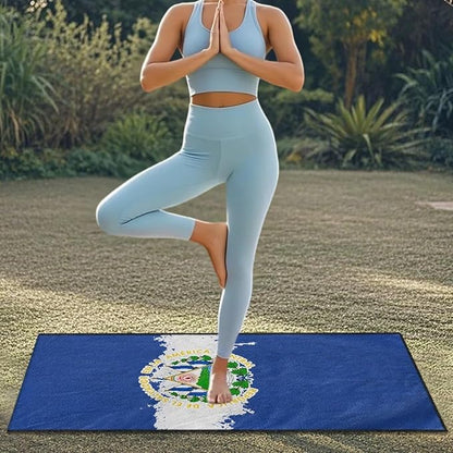 SEANATIVE Car Seat Towel Covers - Breathable Sweat Absorbing Automotive Seat Protectors for Gym, Camping & Pet Transport (Fits SUV/Truck), Flag of El Salvador Print