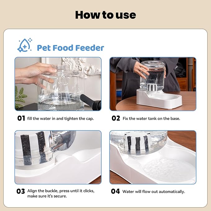 JUNSPOW Automatic Cat Water Dispenser, Dog Water Bowl Dispenser Adjustable Water Dispensing, Auto Pet Waterer for Cats and Dogs (Bowl not Included)