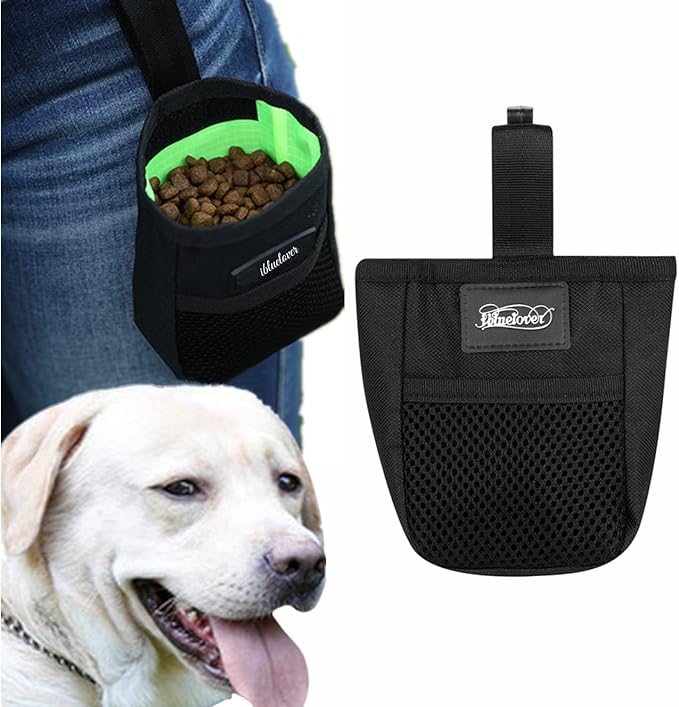 Mini Dog Treat Training Pouch Pet Kibble Treat Snack Bag Portable Puppy Bait Reward Pouch Pet Training Waist Bag Dog Treat Carrier Holder Food Storage Container Pocket for Walking Training Reward