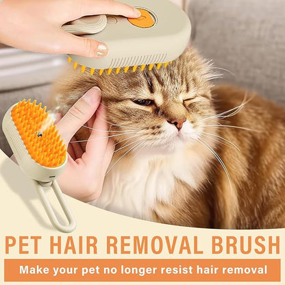 3 in 1 Self-Cleaning Steam Cat Brush for Removing Tangled and Loose Hair, Dog Steamy Brush for Massage, A04
