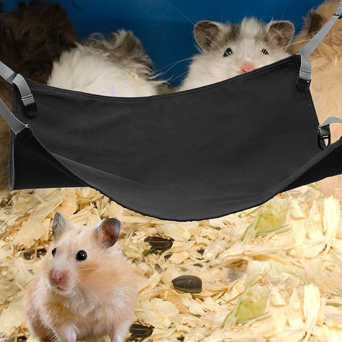 Cat Cage Hanging Hammock Bed Washable Soft Pet Cat Hammock Mat Indoor Outdoor Use Black