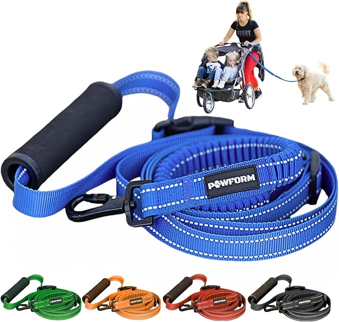 Pet Products Hands Free Dog Leash, Around The Waist, Crossbody, Solid Handle, Heavy Duty, (Blue)