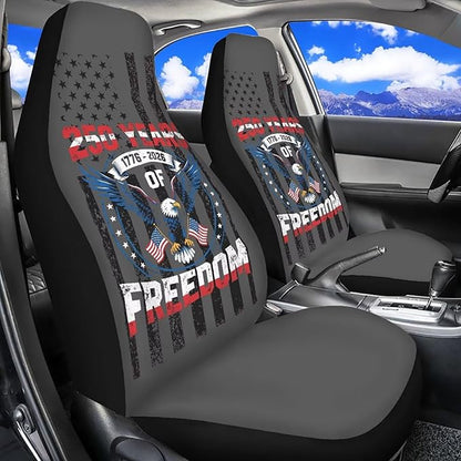 Eagle USA Flag Car Seat Covers for Front Seats American 250th Anniversary Patriotic Car Accessories for Women Men Washable and Breathable Car Seat Cover Set of 2 for Trucks SUV Sedans
