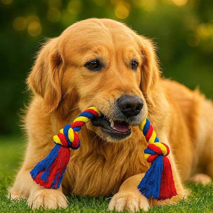 Dog Rope Toys Heavy Chew Toys for Medium & Large Breed Dogs – Durable Rope Toy, for Teething, Chewing, and Interactive Play (7 pcs Dog Toys Combo)