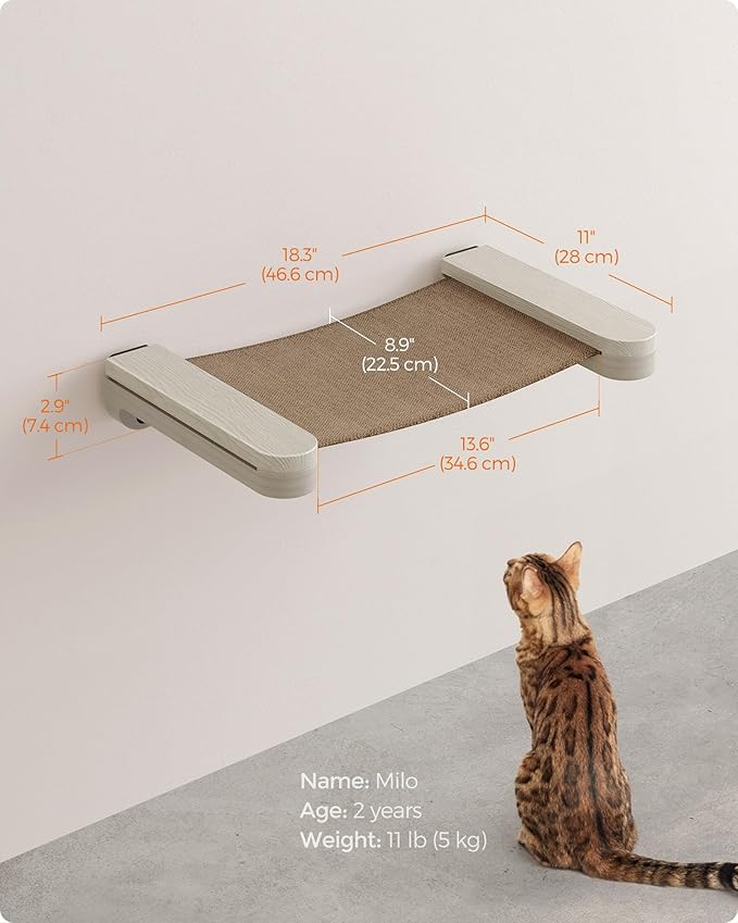 Feandrea Clickat Collection - No.001 Cat Hammock, Extremely Quick Assembly, Unlimited Expandability, Replaceable Module and Fabric, Wall-Mounted Cat Hammock Bed