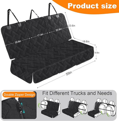 Dog Car Seat Cover for Back Seat, Waterproof & Scratch - Resistant Pet Seat Protector with Elastic Straps, Universal Fit for Ford F - Series/Toyota Tacoma/Ram Pickup & More Trucks
