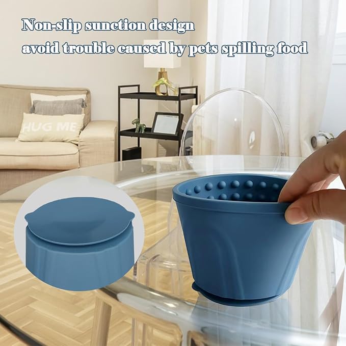 Dog Slow Feeder Lick Bowl, Non-Slip Slow Dog Eating Bowl, Long Lasting Silicone Anti-chocking Treat Dispenser, Easy to Clean & Durable Pet Dish (M)