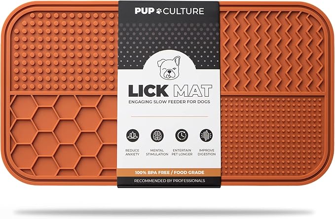 Pup Culture Dog Lick Mat for Dogs, Feeding Pad for Anxious Pets Plus 4 Different Puzzles for Mental Stimulation for Dogs - Supports Mental, Dental, and Digestive Health, Bite Resistant and Heavy Duty