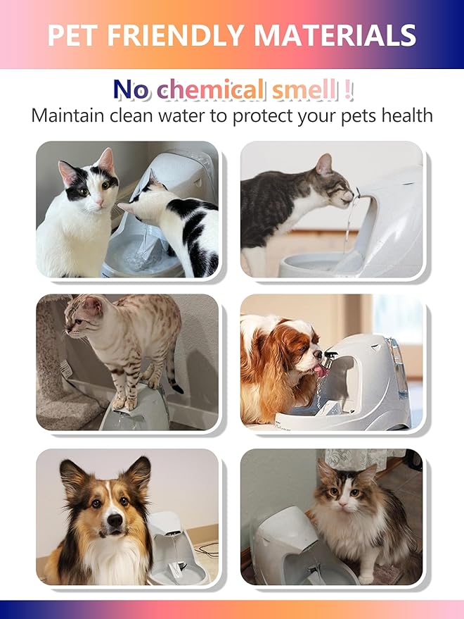 Cat Water Fountain Filter Compatible with PetSafe Drinkwell Platinum, Multi-Tier, Outdoor Dog, Everflow, Original Pet Fountain, Premium Pet Fountain Replacement Carbon Filter (6 PACK)