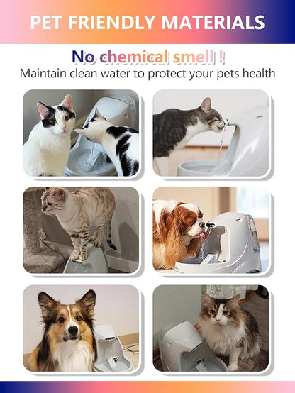 Cat Water Fountain Filter Compatible with PetSafe Drinkwell Platinum, Multi-Tier, Outdoor Dog, Everflow, Original Pet Fountain, Premium Pet Fountain Replacement Carbon Filter (6 PACK)