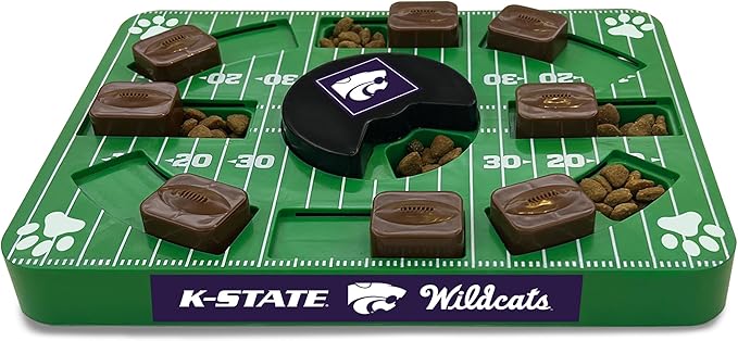 NCAA Puzzle Toy Slow Feeder, Puzzle Treat Dog Toy, Interactive Dog Treat Toy, Dog Puzzle Feeding Slow Toy (Kansas State Wildcats)