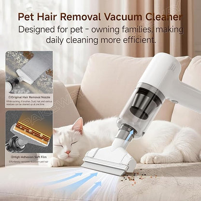 PAKEWAY Handheld Pet Hair Removal Vacuum, Pet Hair Removal Tool, Cat and Dog Hair Remover, Double Filtration, for Furniture, Couch, Carpet, Clothing and Bedding