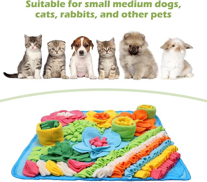 KeeKit Snuffle Mat for Dogs, Interactive Puzzle Feeding Game for Stress Relief & Foraging Skills, Non-Slip Portable Treat Feeding Mat for Small Medium Breed