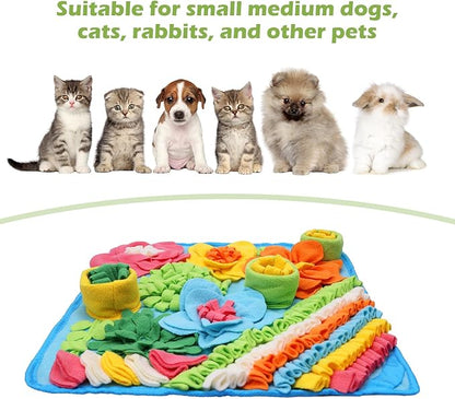 KeeKit Snuffle Mat for Dogs, Interactive Puzzle Feeding Game for Stress Relief & Foraging Skills, Non-Slip Portable Treat Feeding Mat for Small Medium Breed