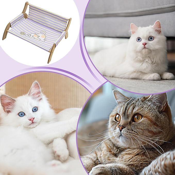Cat Lounger, Cat Wall Hammock, Cats Sleeping Cat's Supplies, Elevated Bed, Detachable & Breathable Easy for Soothing Rest Multi Cats Households Indoor Living Room Bedroom Balcony