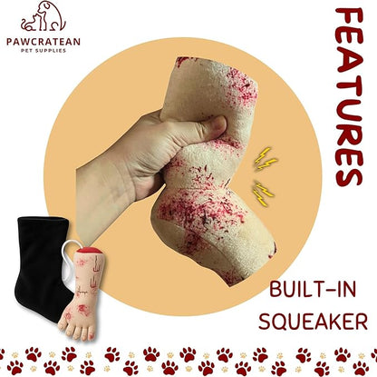 7" Squeaky Plush Toy for Puppies Small Dogs Self Etertainment Washable Soft Made [PET ONLY] (Sock & Foot)
