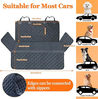SUV Cargo Liner for Dog Car Seat Cover for Pets Waterproof Cargo Cover Dog Seat Mat for SUVs Sedans Vans with Bumper Flap Protector, Non-Slip, Black 70"x40"