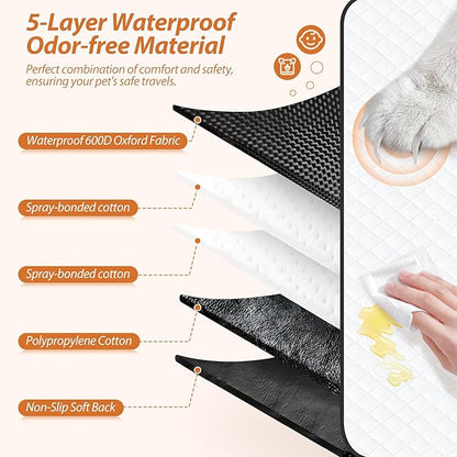 Dog Car Seat Cover Set for Back Seat, Back Seat Cover + Pet Bed Mat Perfect with Mesh Window, Hammock 600D Heavy Duty Scratch Proof Nonslip Durable Soft Back Seat Covers for Cars Trucks and SUVs