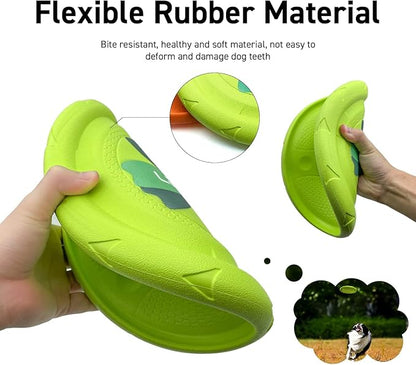 LaRoo Dog Flying Disc, Flying Plate 9.6in Bite Resistant Floating Interactive Tossing Toys, Chew Toy for Training Summer Party Outdoor Playing Puppy Medium Large Dogs Birthday