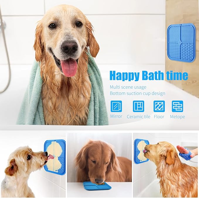 Lick Mat for Dogs, Premium Lick Pad with Suction Cups for Dog Anxiety Relief, Slow Feeder Dog Bowls, Bathing, Grooming and Training