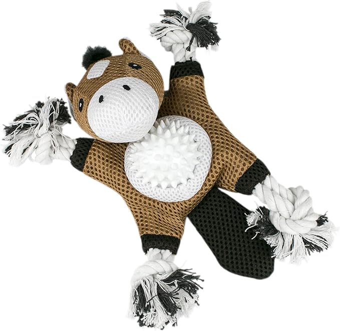 Territory 2 in 1 No Stuffing Removable Fetch Ball Tug Dog Toy for Small Medium Large Dogs, Horse