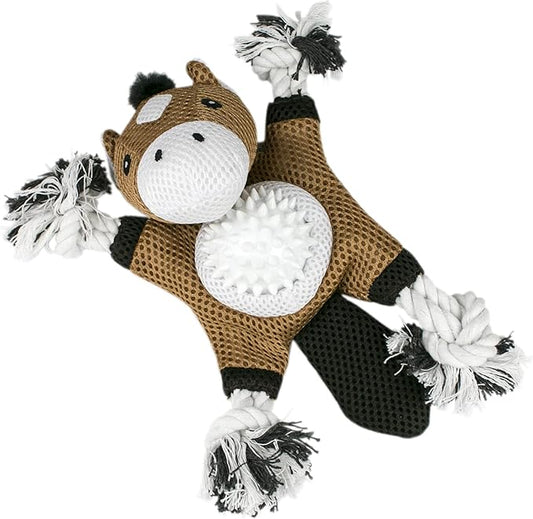 Territory 2 in 1 No Stuffing Removable Fetch Ball Tug Dog Toy for Small Medium Large Dogs, Horse