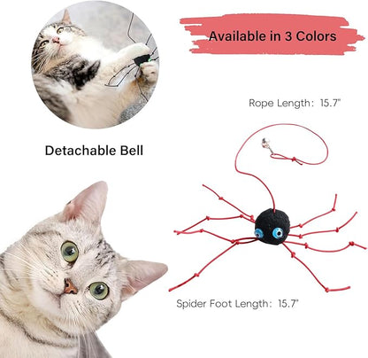 Cat Wand Spider Refills, Teaser Wand Cat Toy Replacement, Spider Replacement Refills, Cat Spider Toys, Interactive Cat Toy Attachment for Indoor Cats and Kitten, (Red)