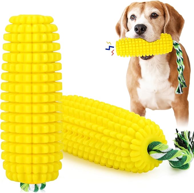 Dog Chew Corn Toy,for Aggressive Chewers Small Medium Large Breed,Interactive Squeaky Dog Tooth Cleaning Tool Water Float Toy,Suitable for Small,Medium and Large Dogs