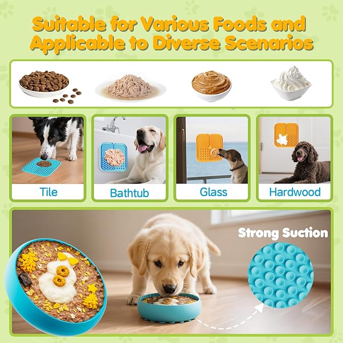 6-in-1 Dog Enrichment Toys Set - Lick Mat, Ball & Bowl with Peanut Butter, Frozen Treat Cognitive Dog Toys for Anxiety Relief & Mental Stimulation | Slow Feeding for Small/Medium Dogs & Puppies
