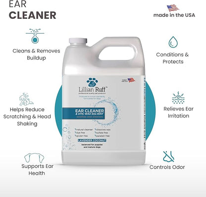 Lillian Ruff Ear Cleaner & Otic Rinse for Sensitive Ears: Alcohol Free Dog Ear Wash with Alo+H6+F6:K28F6:N29