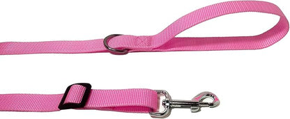 TAIAN Adjustable Nylon Dog Leash, 6 Foot Long Dog Leashes for Medium Large Dogs Pink